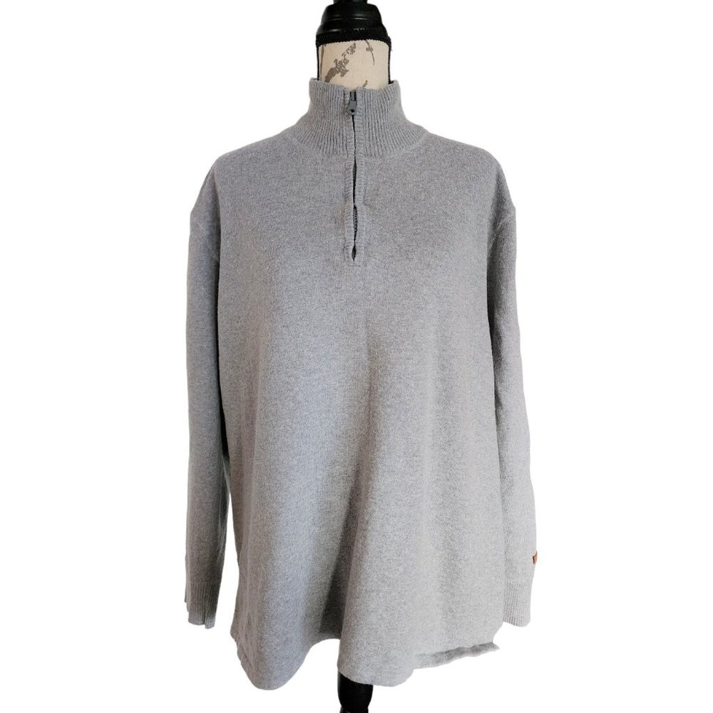 THE NORTH FACE Women's Heather Gray Quarter Zip Pullover Size Extra Large
